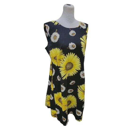 Vintage Rhapsody Sunflower Dress‎ Women’s Medium Yellow Sleeveless Knee Length - Picture 13 of 15